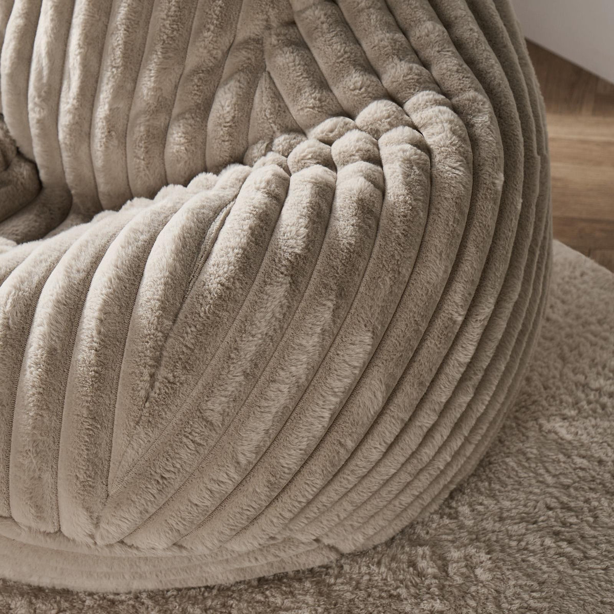 OHS Ribbed Bean Bag Chair Adult Gaming Beanbags with Filling Cosy Couch