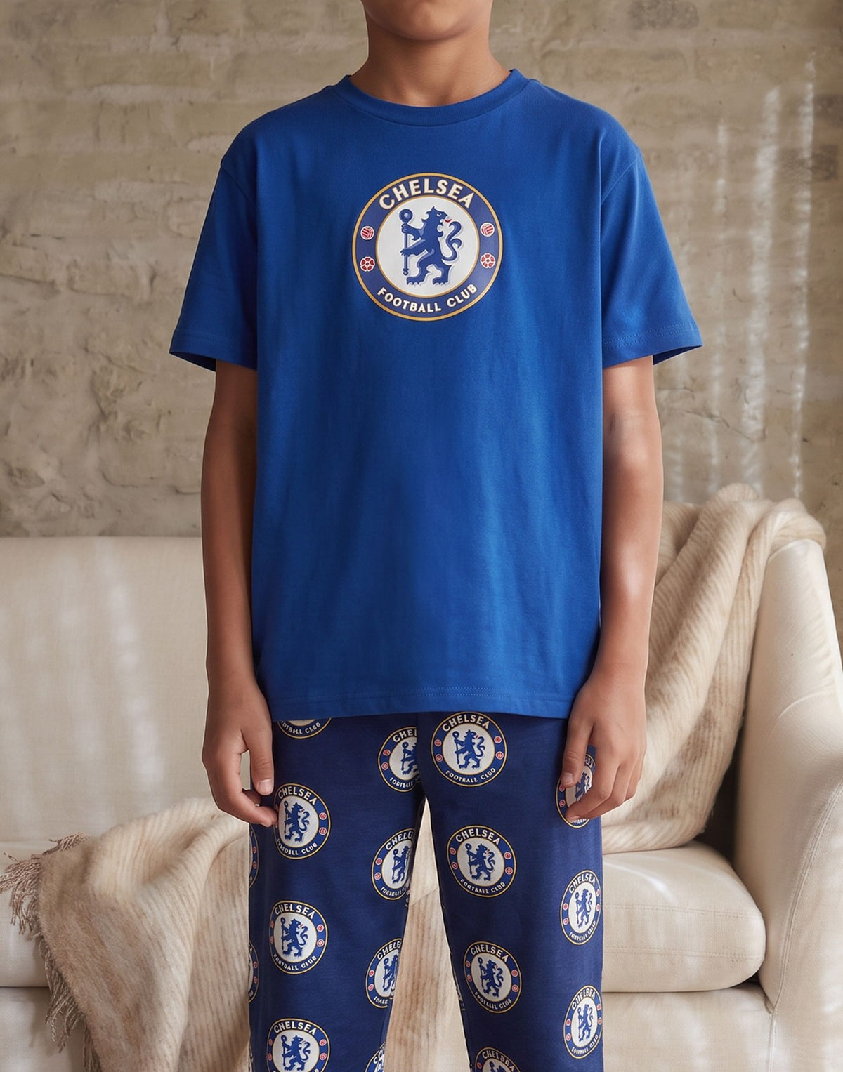 Chelsea Short Sleeve Long Leg Pyjama Set | Boys Blue | Official Merch