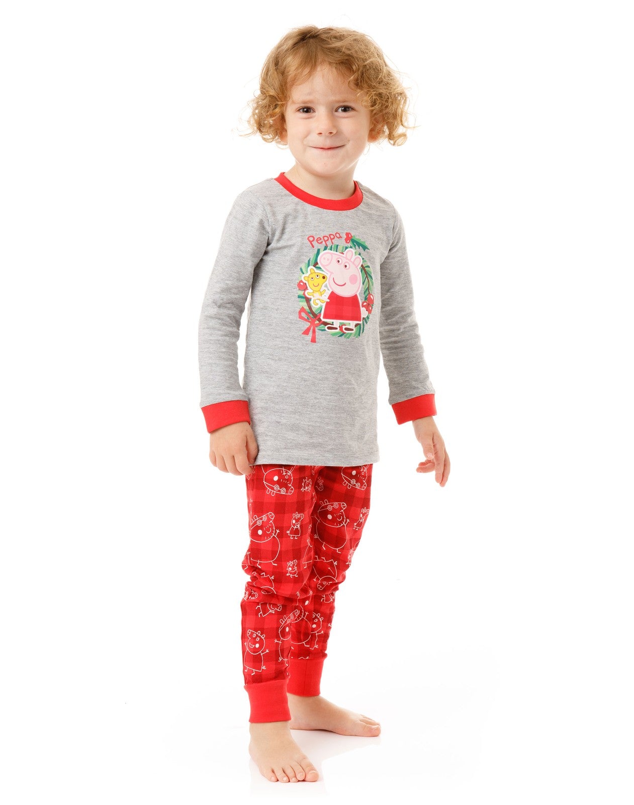 Peppa Pig Long Sleeve Long Leg Pyjama Set | Girls Red | Official Merch