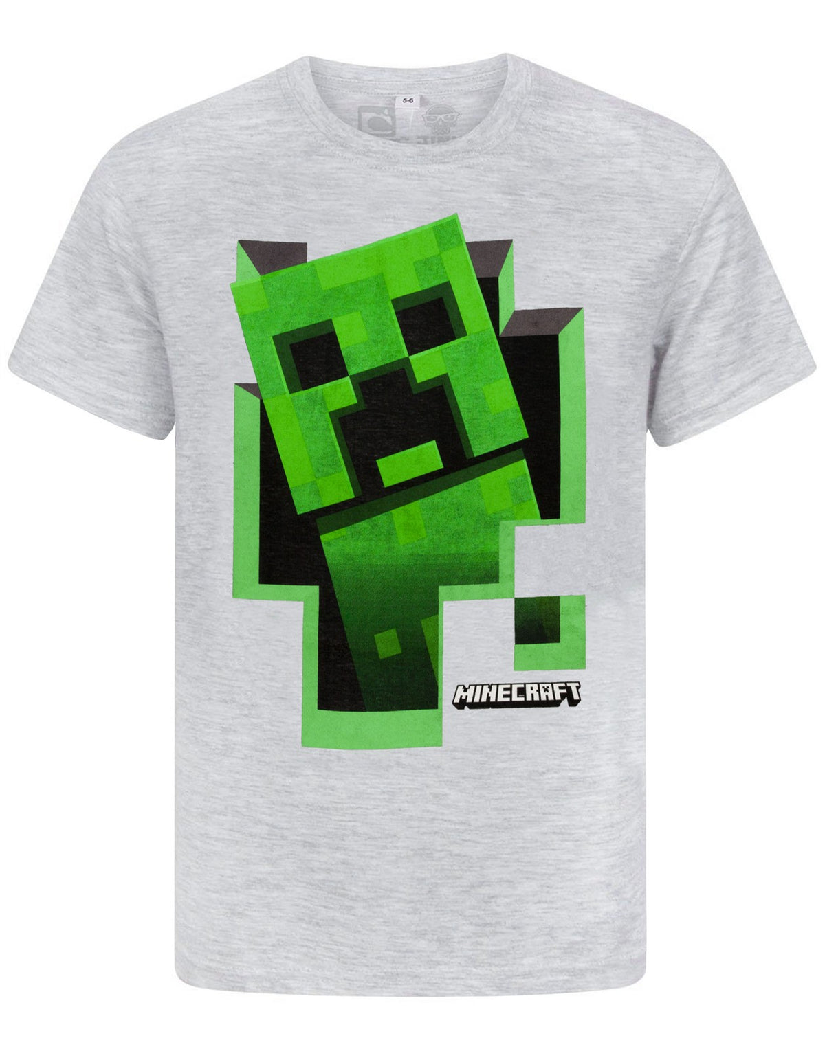 Minecraft Short Sleeved T-Shirt | Boys Grey Gaming | Official Merch