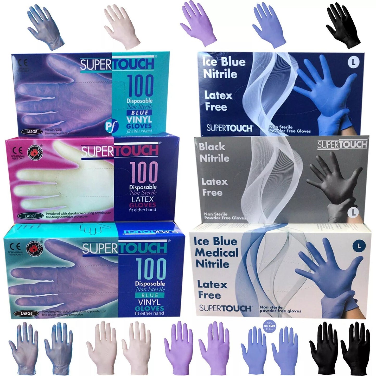 200 Nitrile Gloves ? 2 Pack Disposable Powder-Free Latex-Free Medical Food Grade