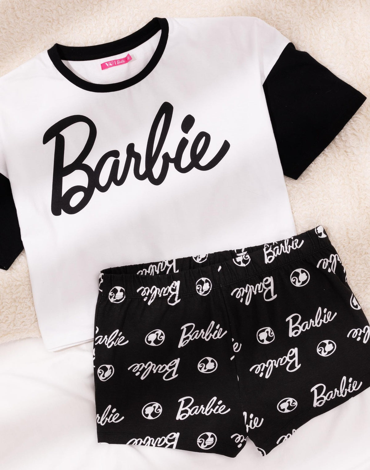 Barbie Short Sleeve Short Leg Pyjama Set | Womens Multicoloured | Official Merch
