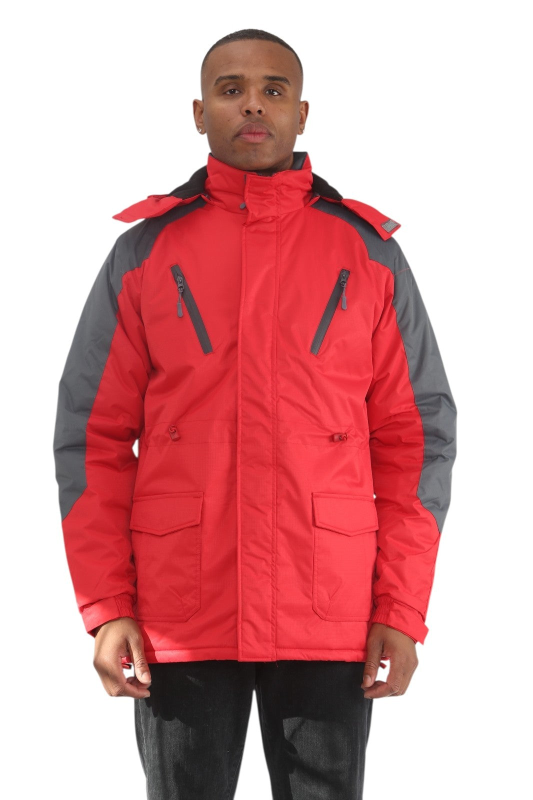 Mens Padded Winter Jacket Fleece Lined Warm Coat Hooded Waterproof Parka