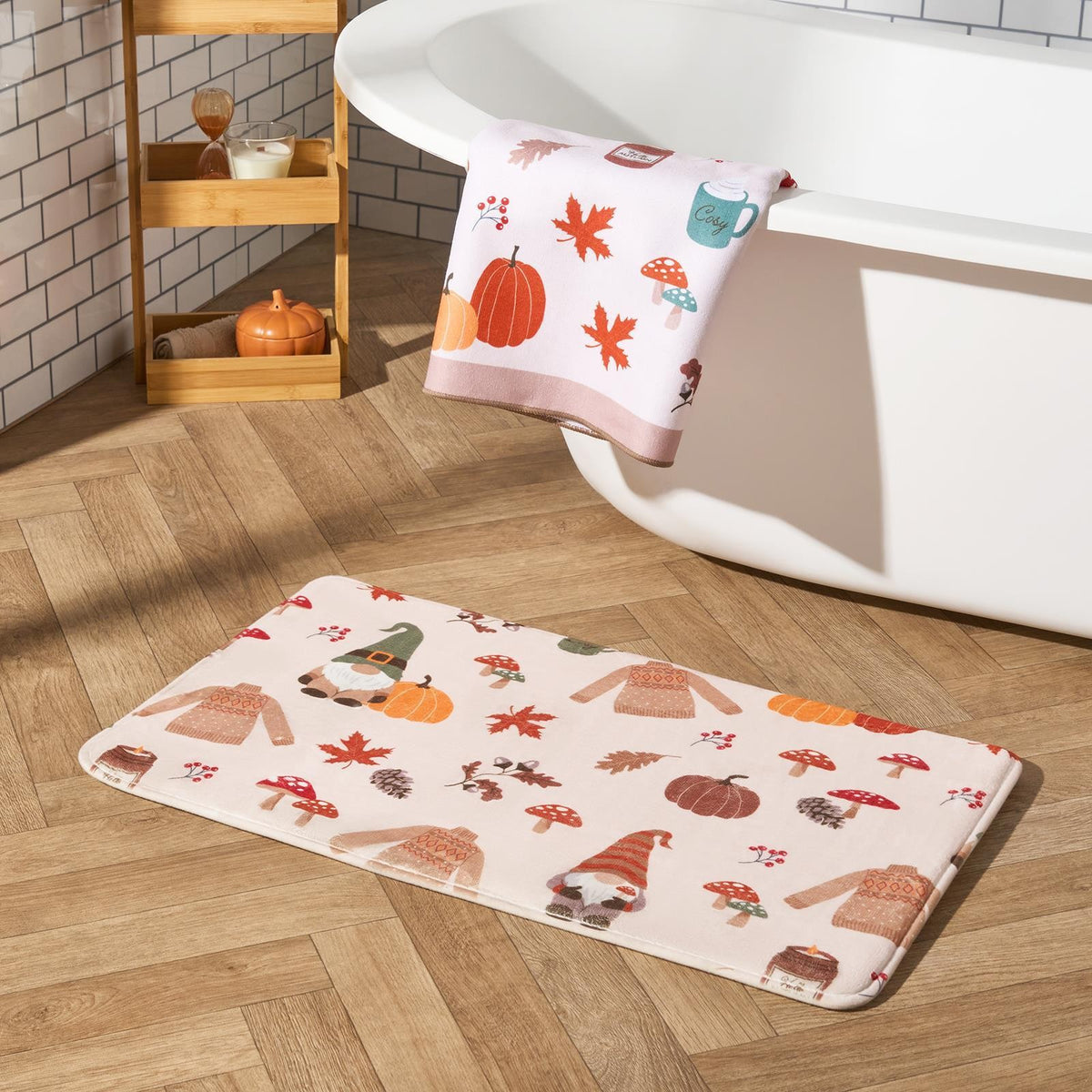 OHS Gonk Bath Mat Foam Quick Dry Non Slip Halloween Xmas Bathroom Shower Rug