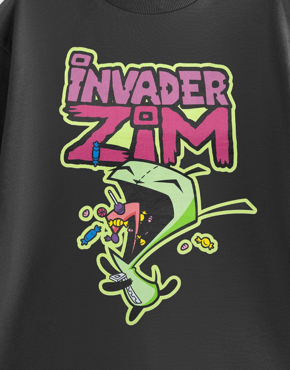 Invader Zim Short Sleeved T-Shirt | Mens Charcoal | Official Merch