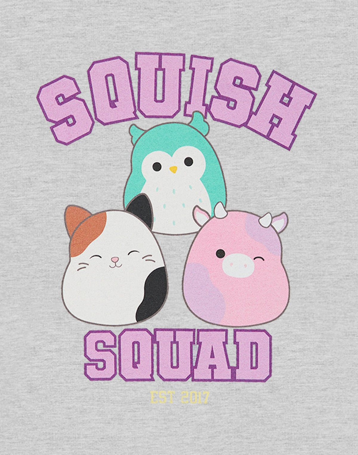 Squishmallows Hoodie | Girls Grey Marl | Official Merch