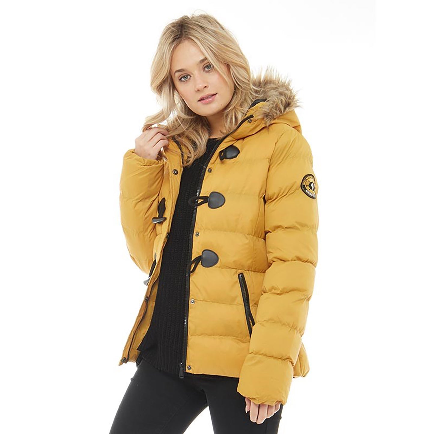 LADIES PUFFER JACKET WOMENS PADDED PUFFA FUR HOODED QUILTED BUBBLE PARKA COAT