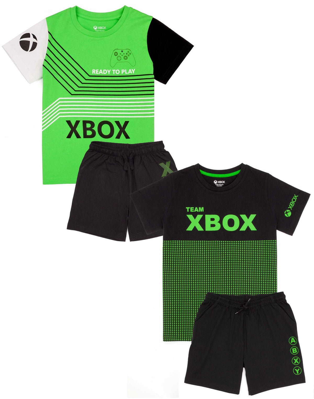 Xbox Short Sleeve Short Leg Pyjama Set | Boys Green | Official Merch