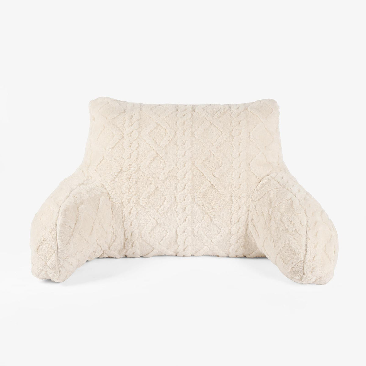 Cuddle Cushion for Adults, Reading Pillow for Bed Sofa Cable Knit - Cream