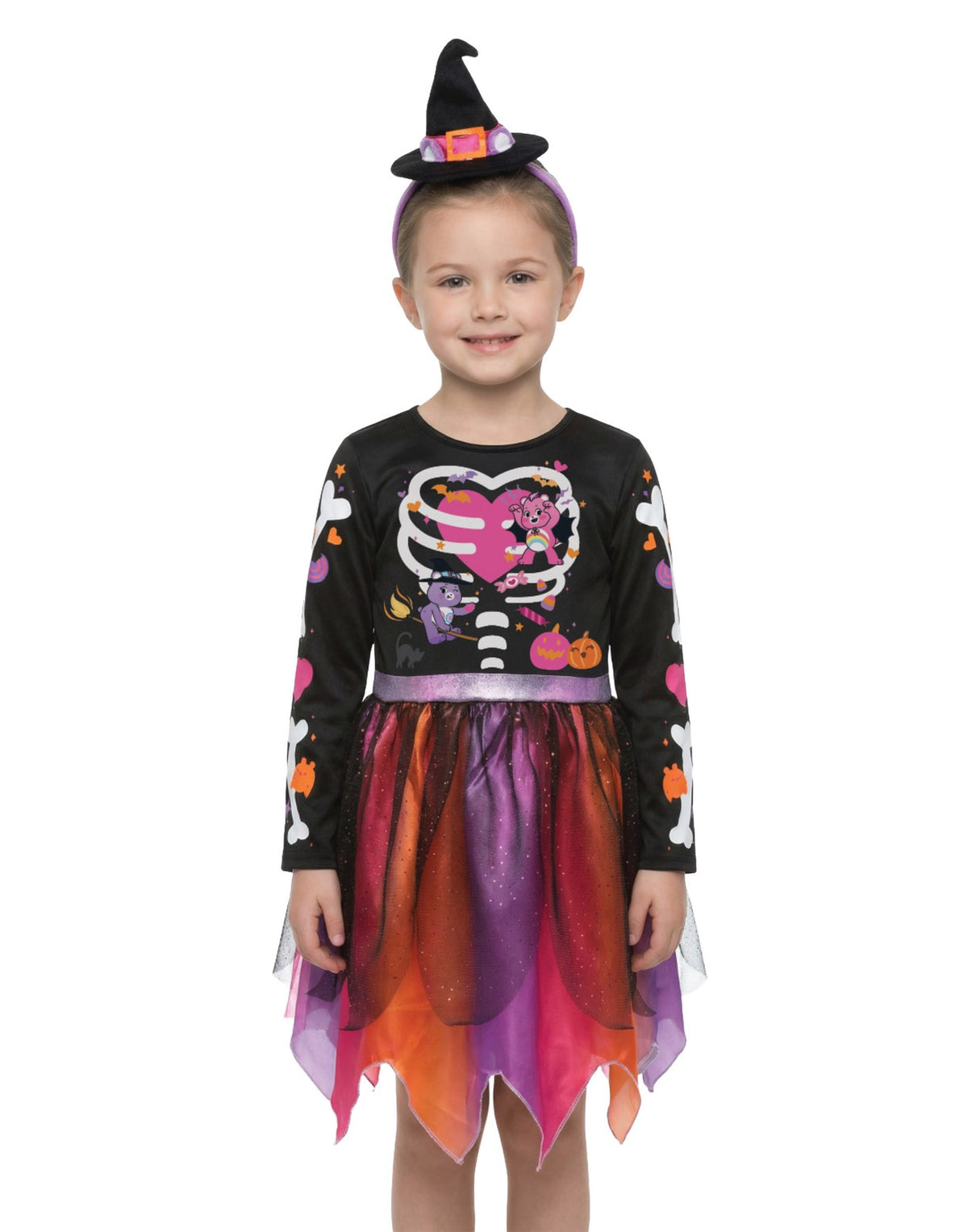 Care Bears 2 Piece Costume | Girls Black | Official Merch