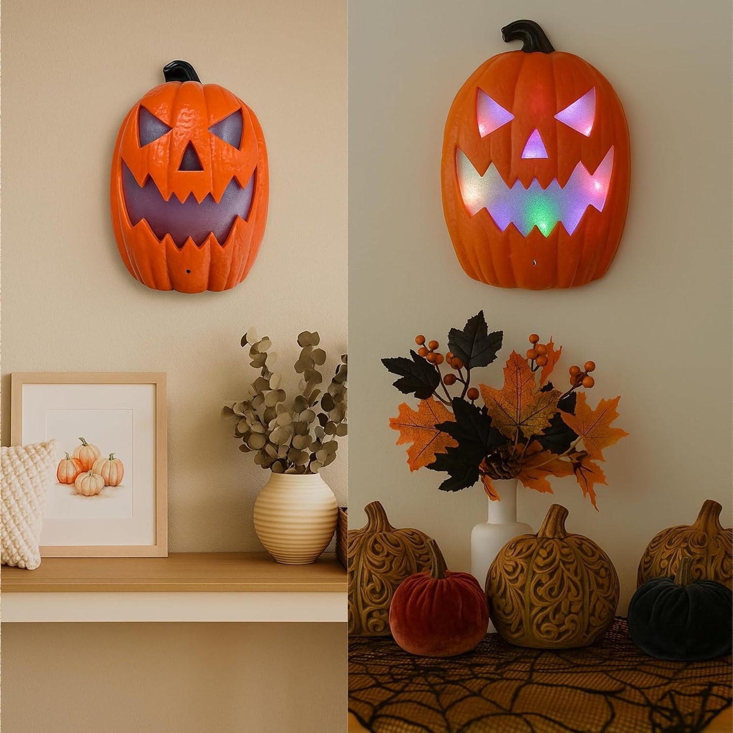 iN Halloween LED Pumpkin - Halloween Decoration - Colour Changing - Spooky Sound