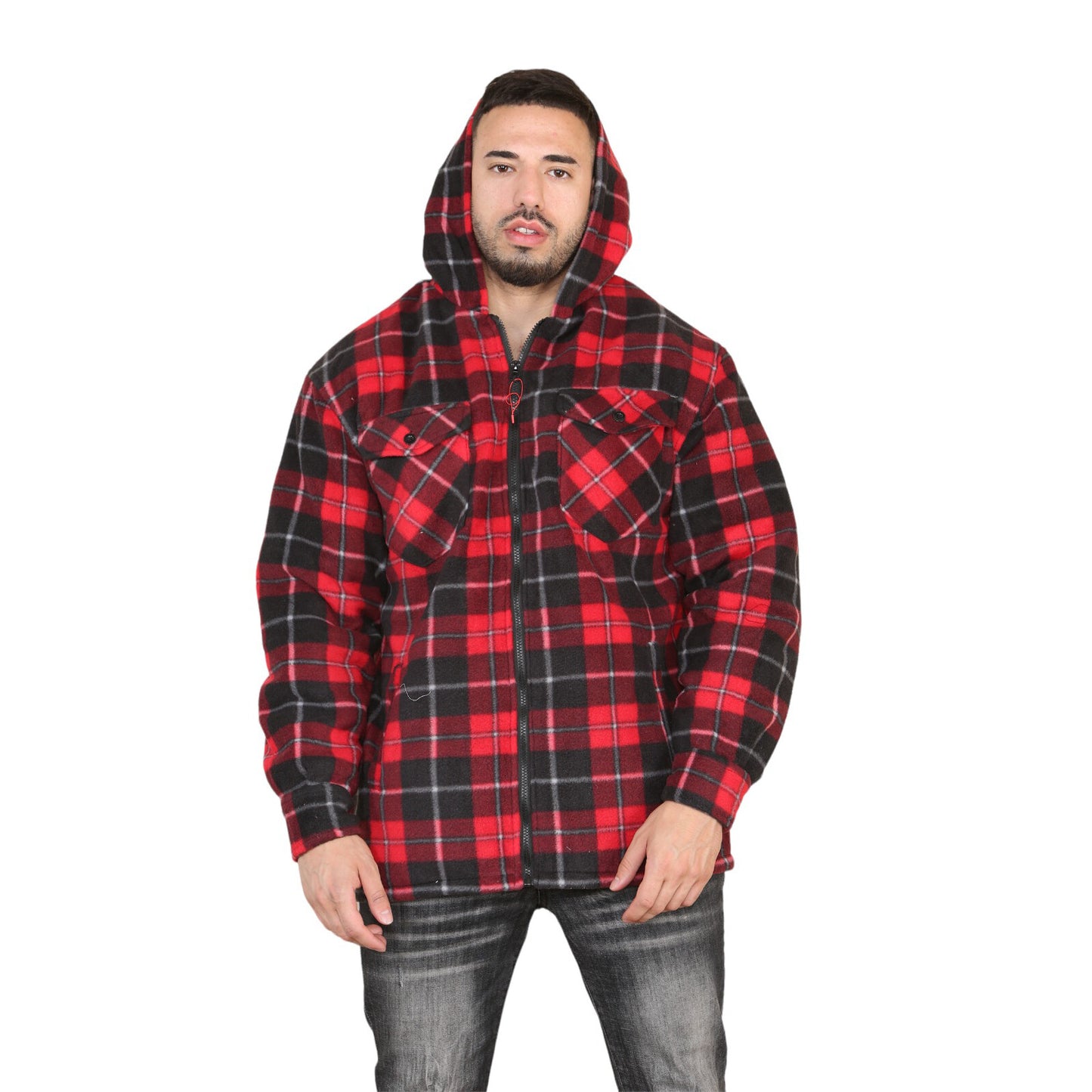 MENS PADDED SHIRT FUR LINED LUMBERJACK FLANNEL WORK JACKET WARM THICK CASUAL TOP