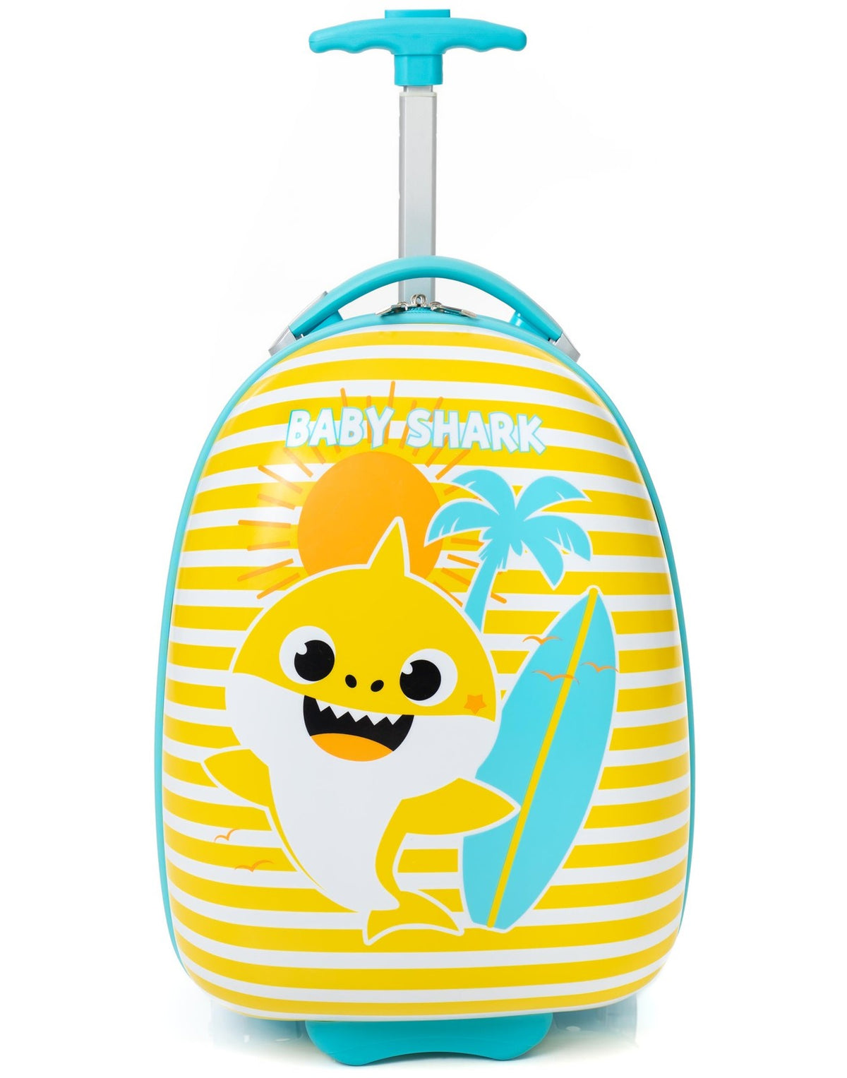 Baby Shark Small Suitcase | Unisex Kids Yellow Blue | Official Merch