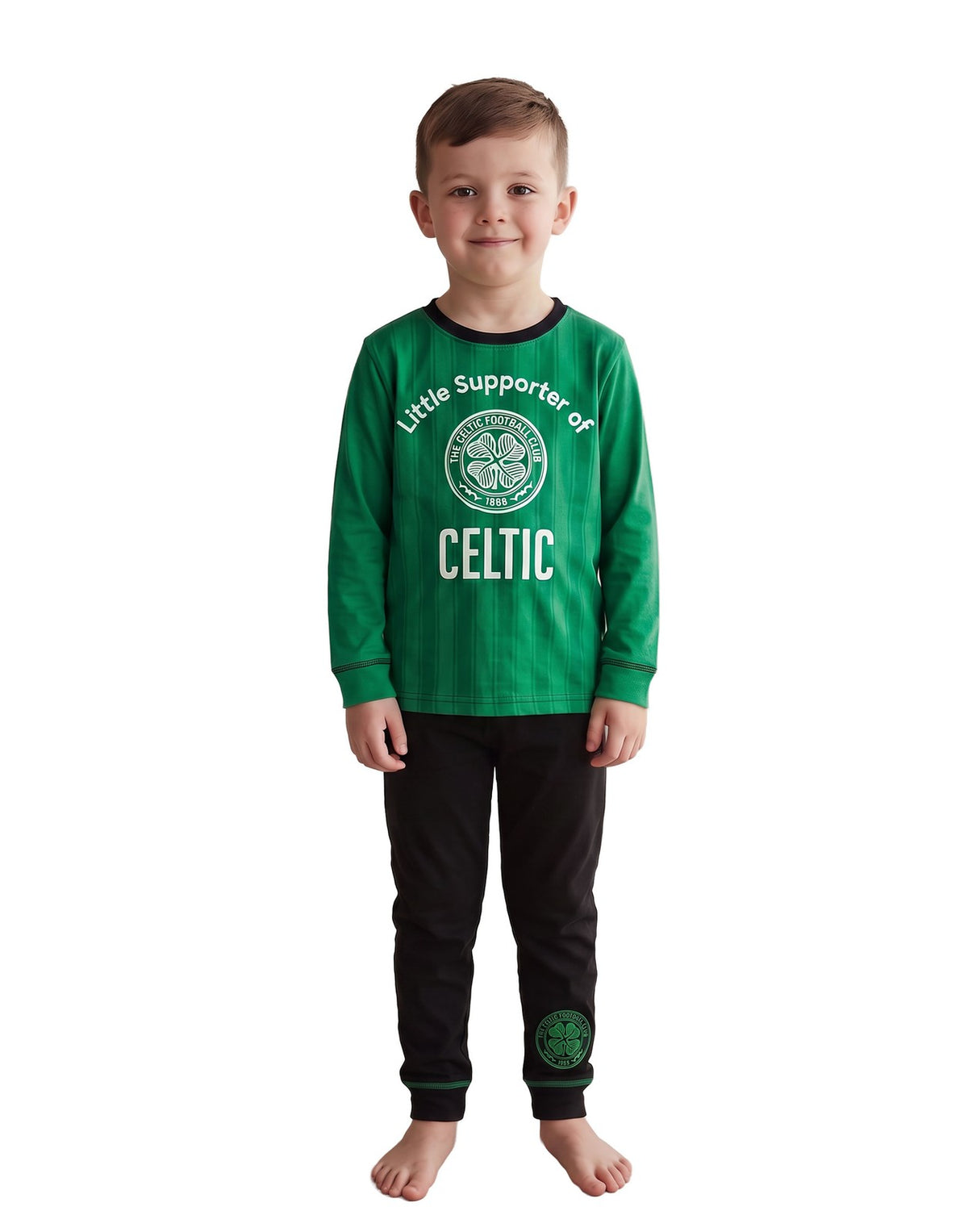 Celtic Long Sleeve Long Leg Pyjama Set | Boys Green | Official Merch