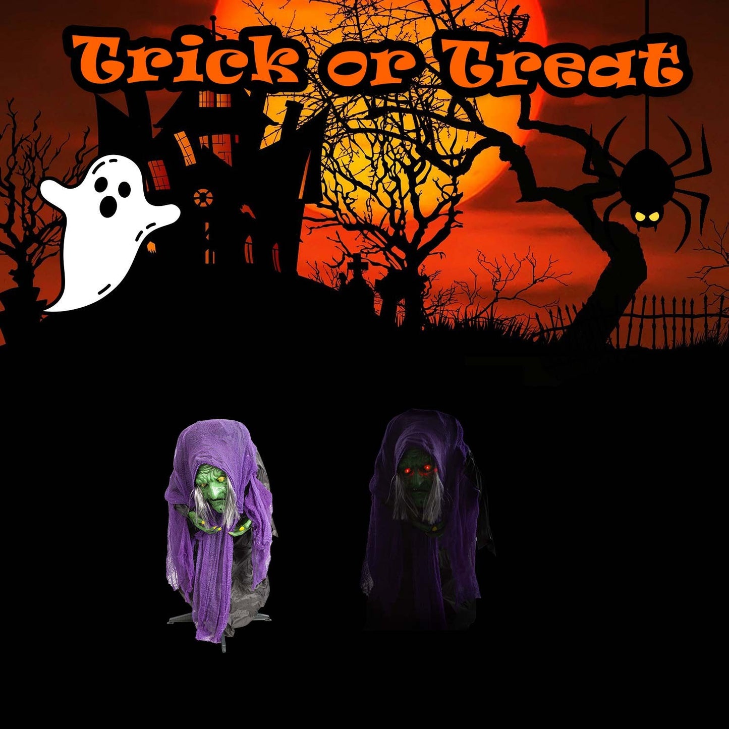 Halloween Animated Witch Decoration Party, Trick or Treat