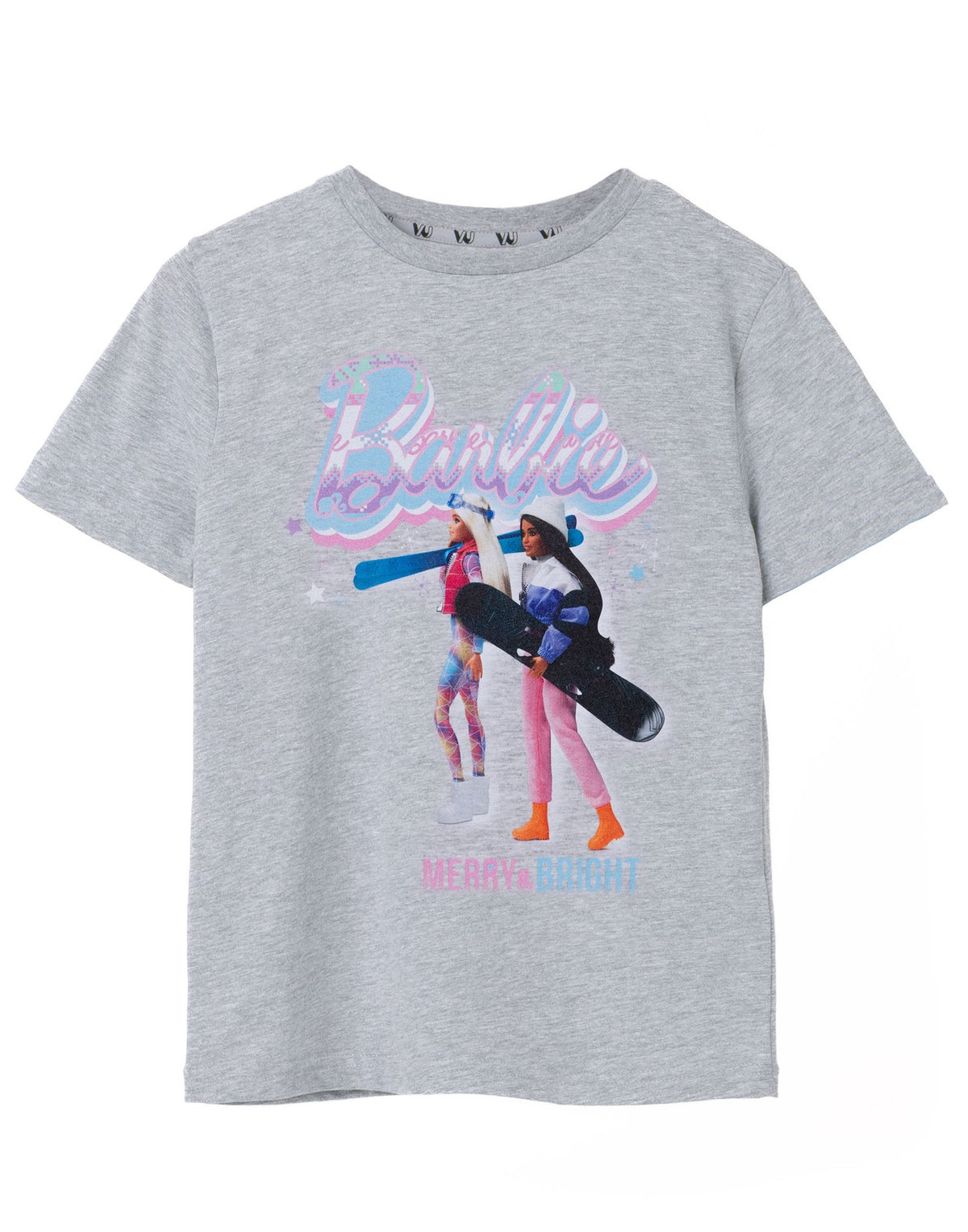 Barbie Short Sleeved T-Shirt | Girls Grey Marl | Official Merch