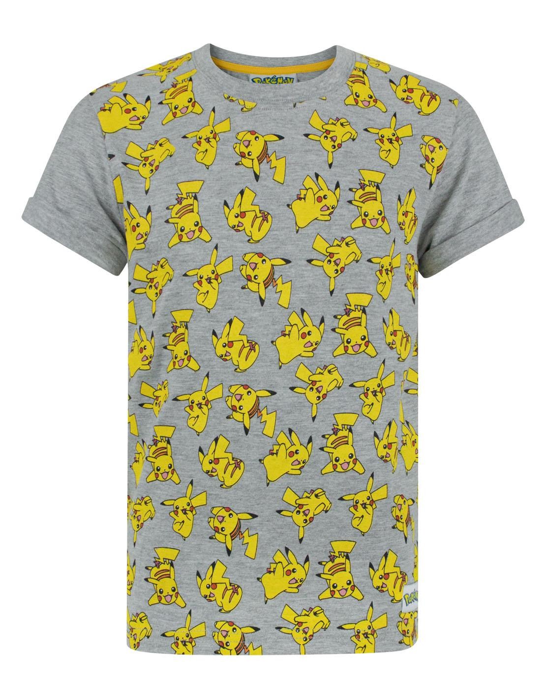 Pokemon Short Sleeved T-Shirt | Boys Grey | Official Merch