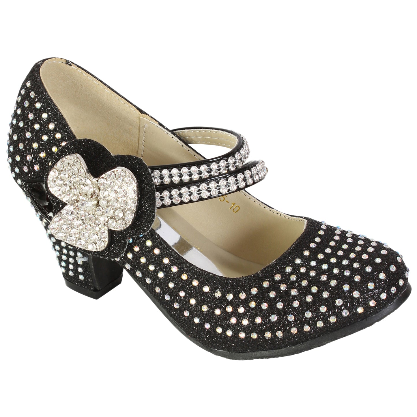 GIRLS WEDDING SHOES PARTY BRIDESMAID DIAMANTE LOW HEEL MARY JANE EVENING SANDAL