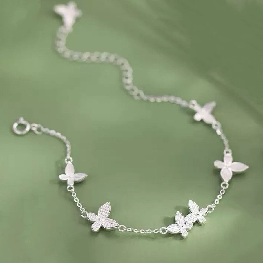 925 Sterling Silver Beautiful Butterfly Linked Bracelet Women Jewellery Gift UK