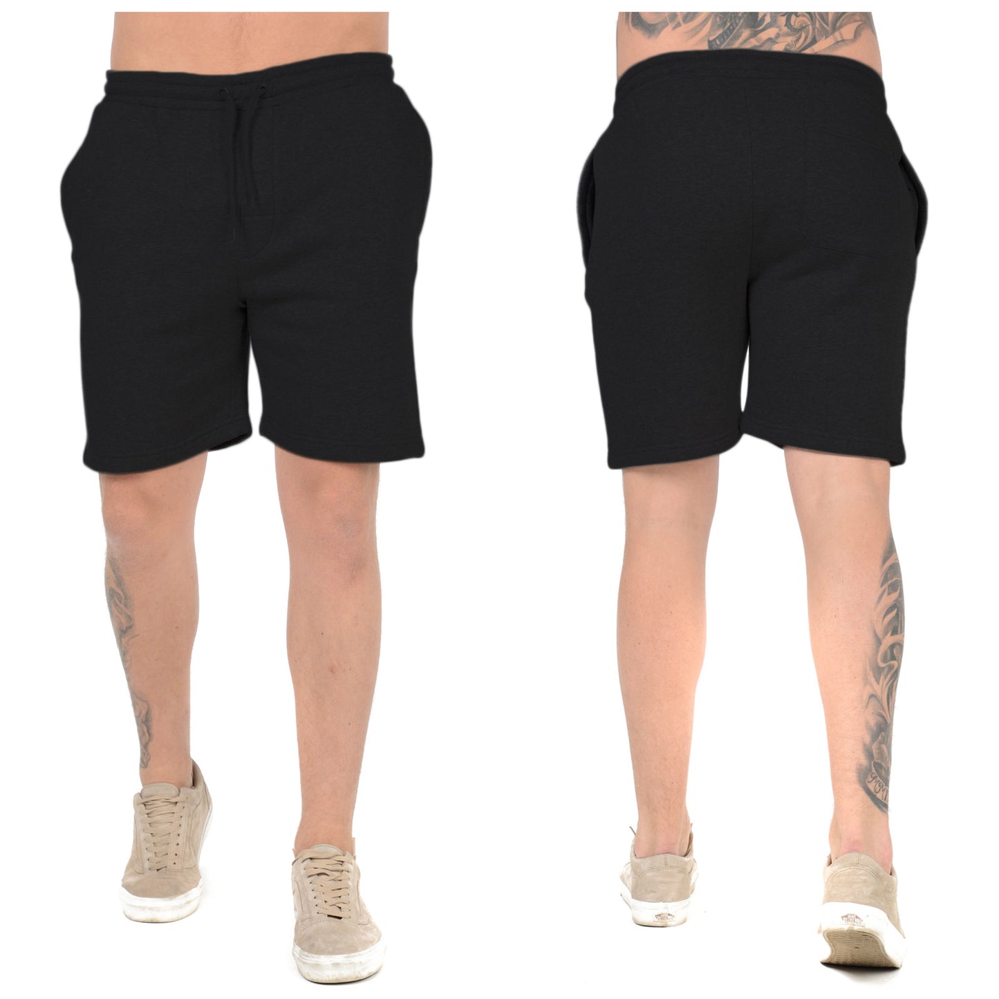 PACK OF 2 MENS JOGGING SHORTS SWEAT JERSEY FLEECE JOGGERS SUMMER RUNNING BOTTOMS