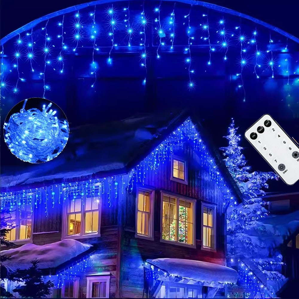 CHRISTMAS LED WHITE SNOWING ICICLE BRIGHT PARTY WEDDING XMAS OUTDOOR LIGHTS