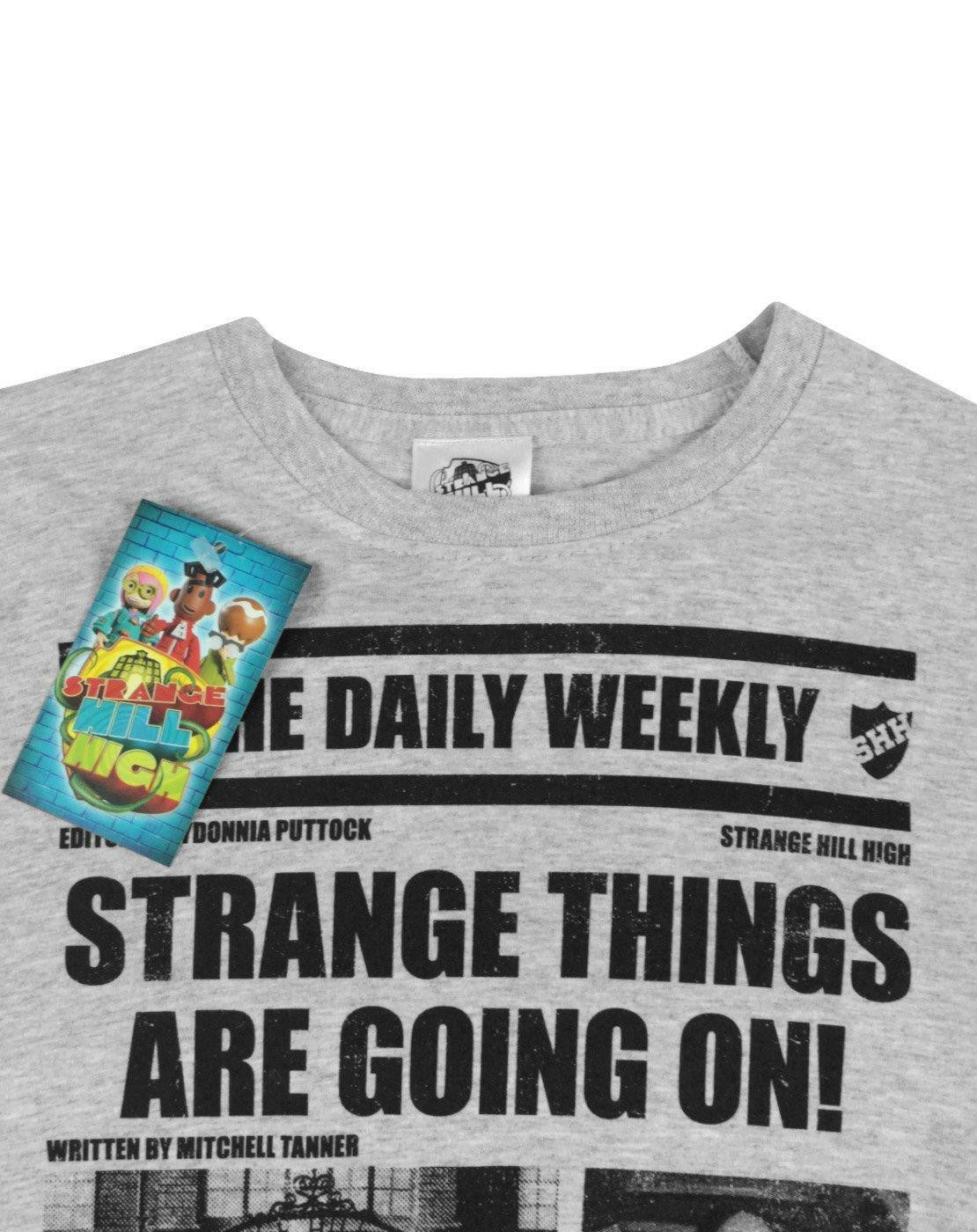 Strange Hill High Short Sleeved T-Shirt | Boys Grey | Official Merch