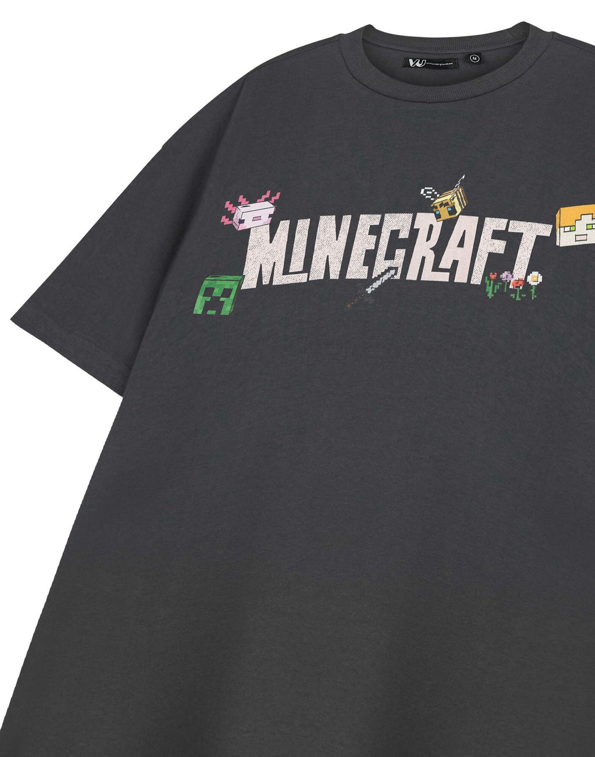 Minecraft Short Sleeved T-Shirt | Womens Charcoal Gaming | Official Merch