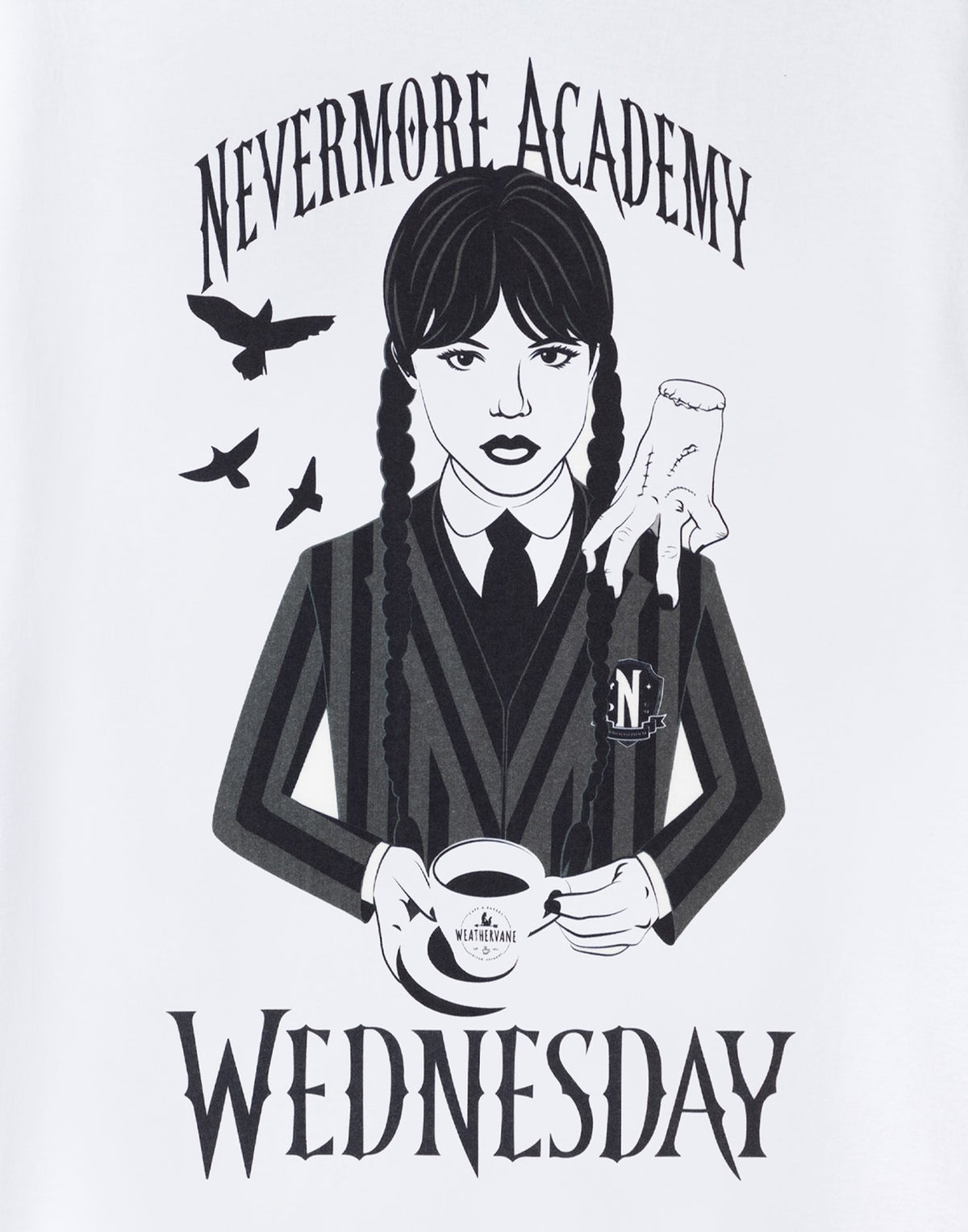 Wednesday Short Sleeved T-Shirt | Womens White | Official Merch