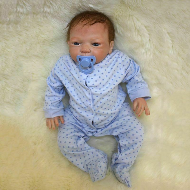 Lifelike Reborn Baby Dolls 22" Newborn Boy Doll Vinyl Silicone Handmade Gift Toy