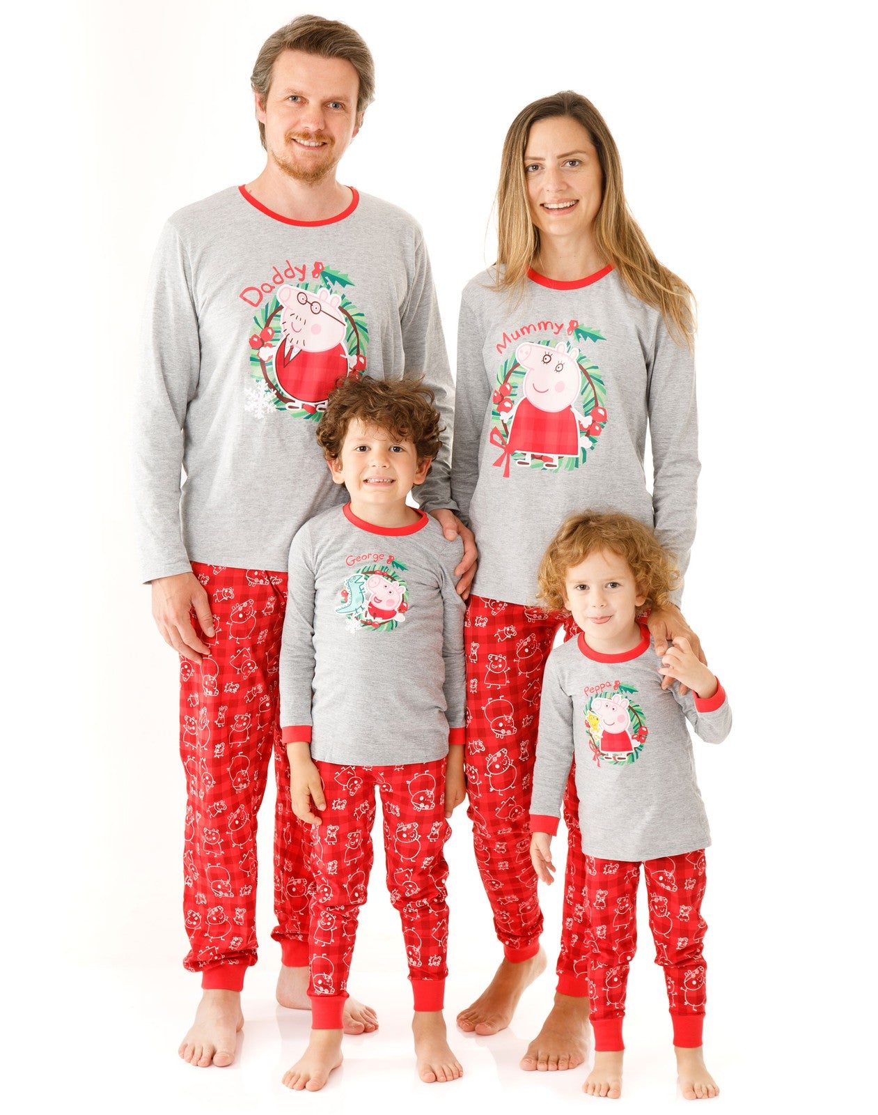 Peppa Pig Long Sleeve Long Leg Pyjama Set | Girls Red | Official Merch