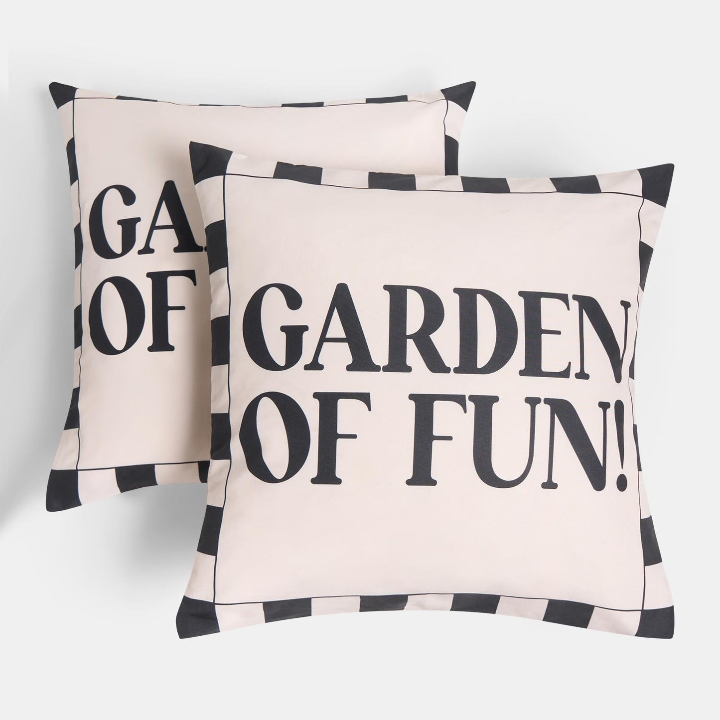 OHS Slogan Garden Cushion Covers 2 Pack Water Resistant Outdoor - Garden of Fun