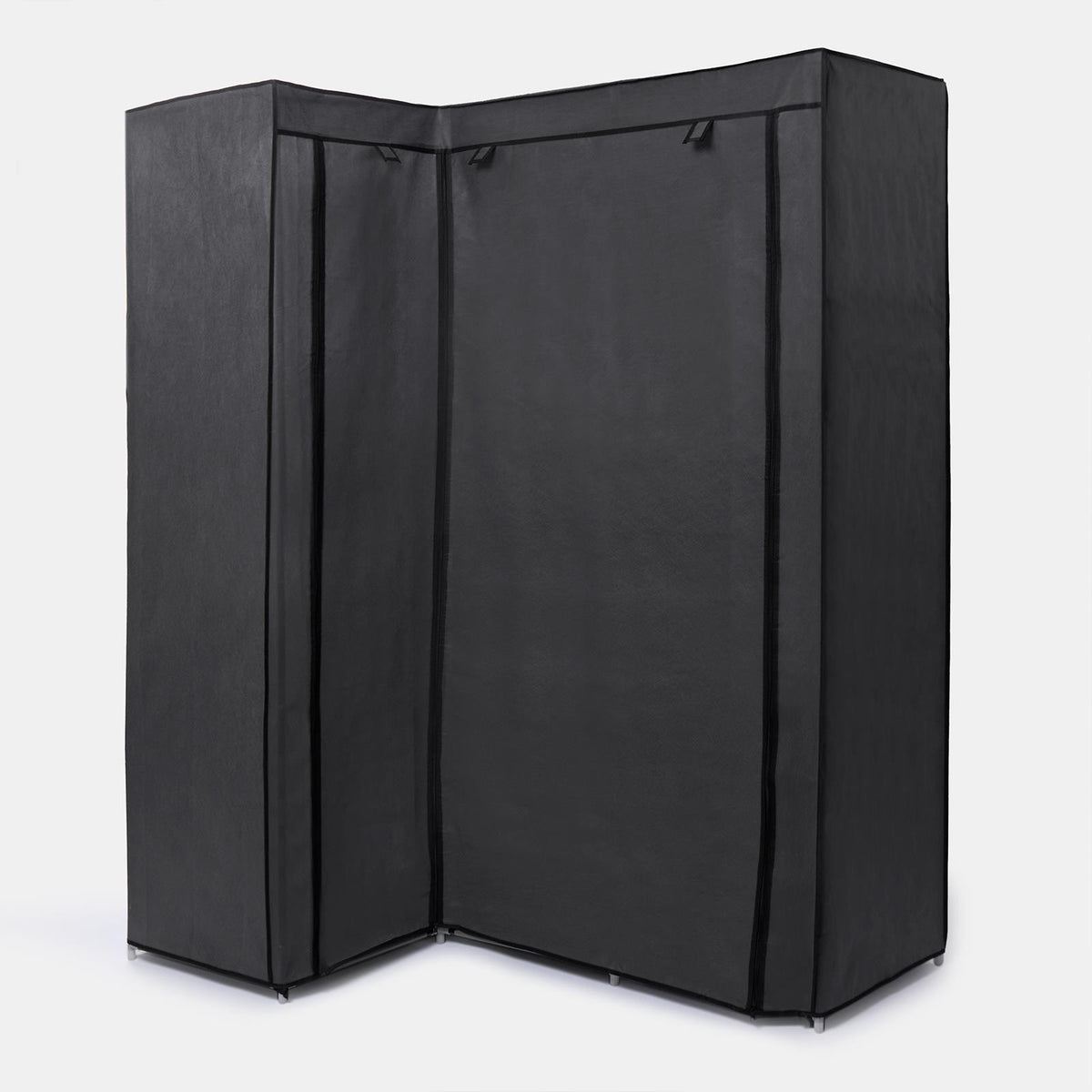 Corner Wardrobe Fabric Clothing Hanging Rail Bedroom Organiser 2 Door Home Decor