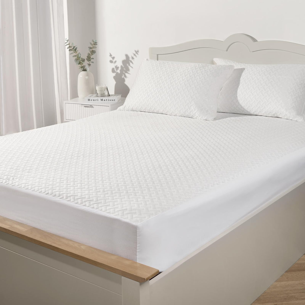 Mattress Protector Cooling Topper Pillowcase Fitted Sheet Bed Single Double King