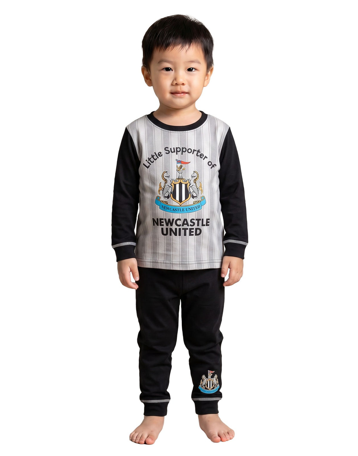 Newcastle United Long Sleeve Long Leg Pyjama Set | Boys Black | Official Merch