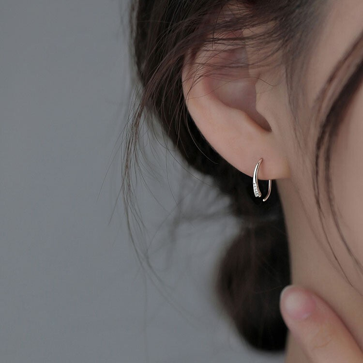 925 Sterling Silver Crystal Round Dangle Earrings Women Girls Jewellery Gift UK