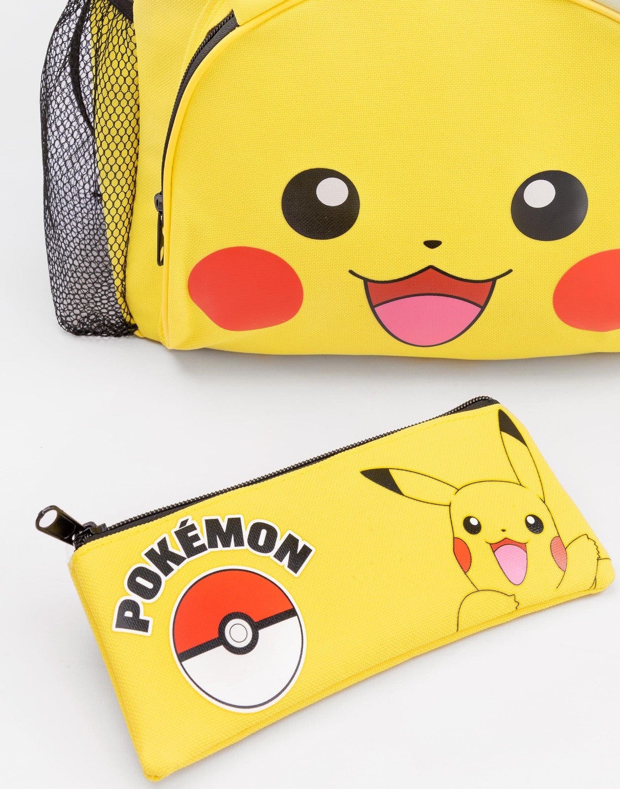 Pokemon 4 Piece Backpack Set | Boys Yellow | Official Merch