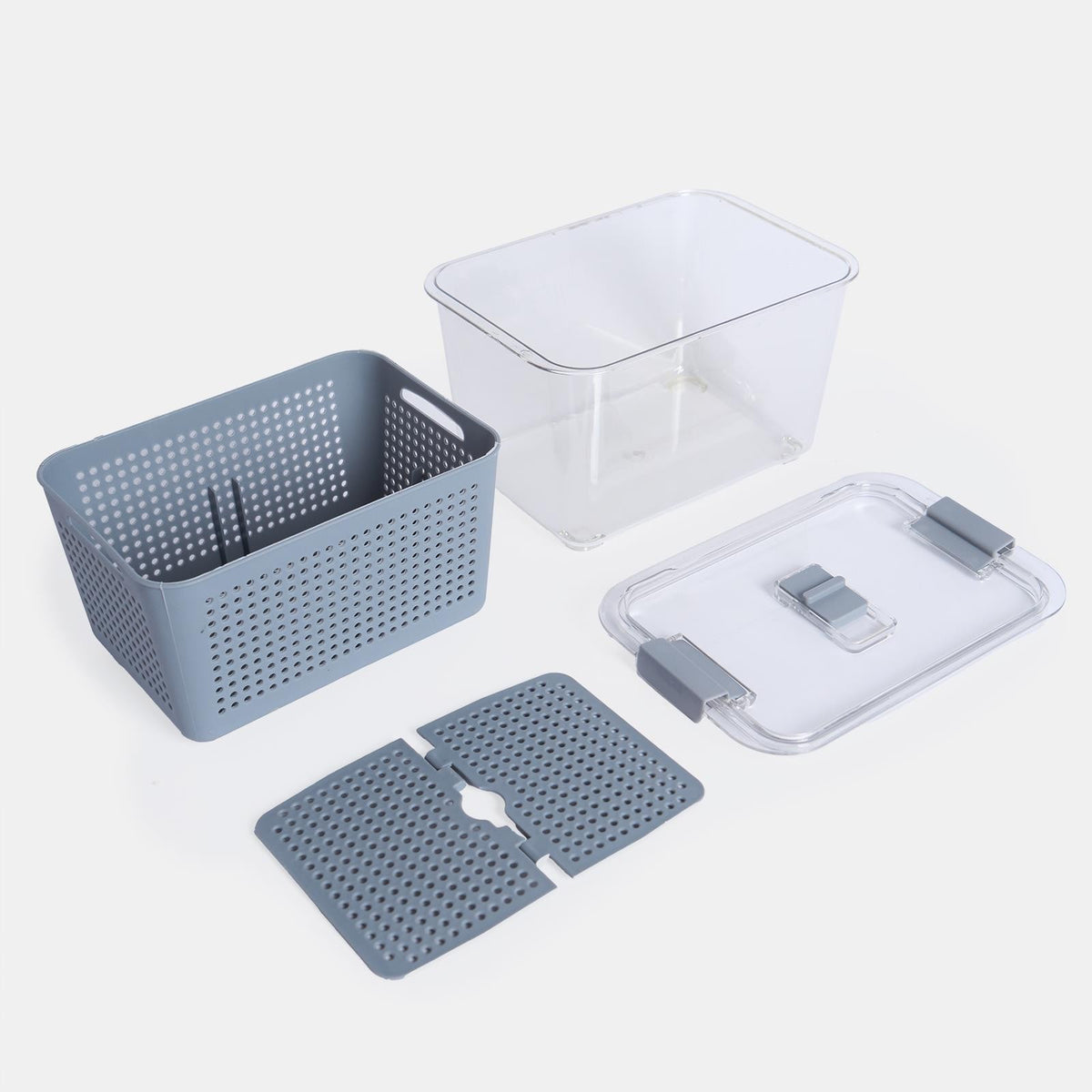 OHS Fridge Container with Lid BPA Free Plastic Food Storage Removable Basket