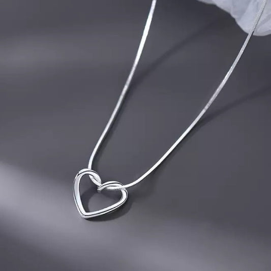 925 Sterling Silver Love Heart Choker Necklace Women Girls Jewellery Gift UK