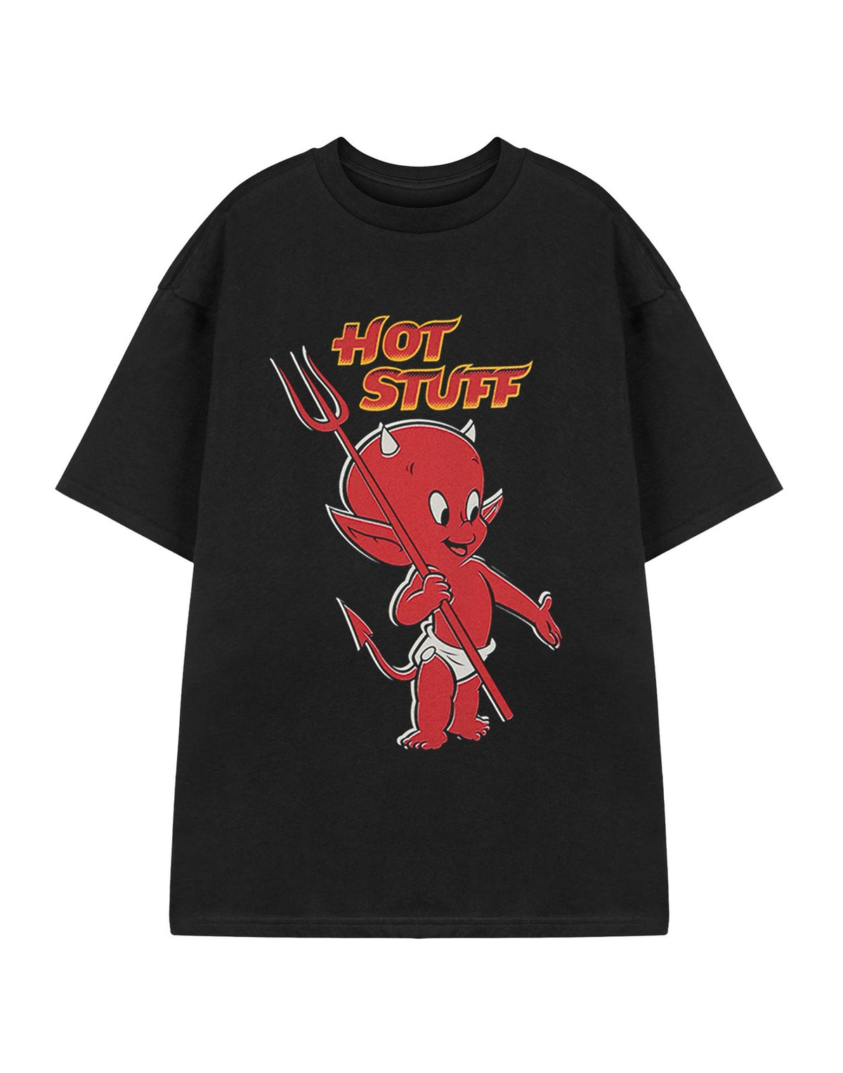 Hot Stuff Short Sleeved T-Shirt | Unisex Black | Official Merch