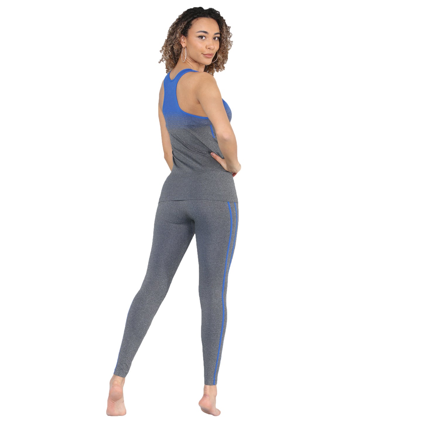 WOMENS GYM WEAR SUIT VEST LEGGINGS SET LADIES  ACTIVE WEAR YOGA SPORTS TRACKSUIT