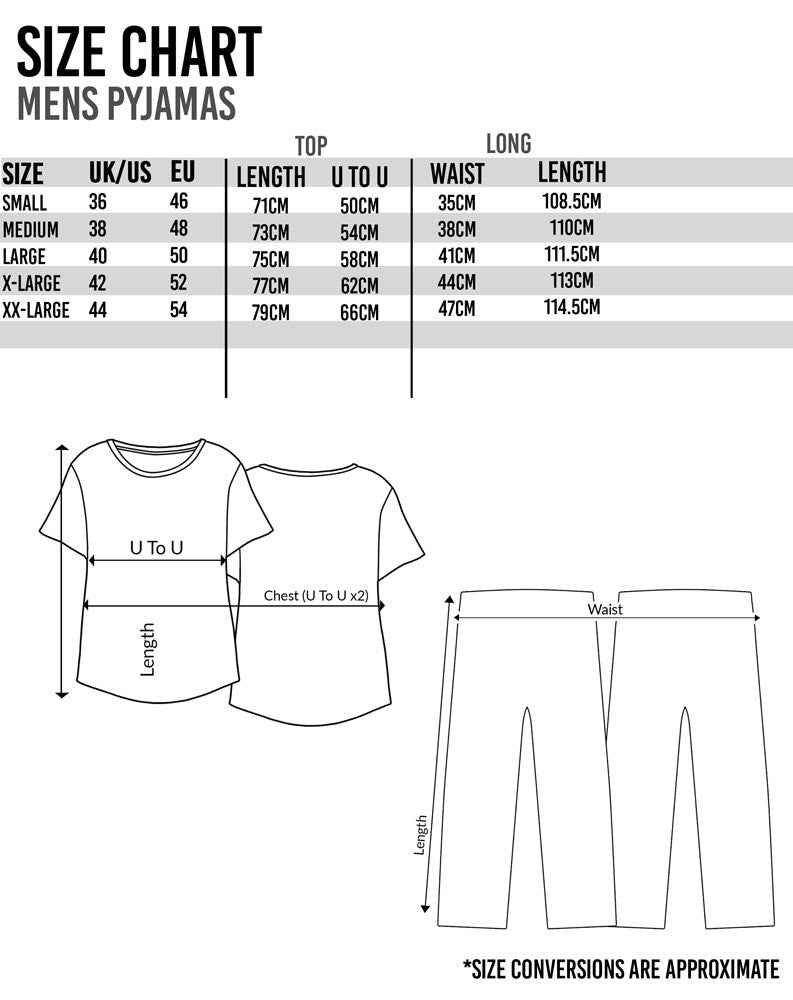 Pacman Short Sleeve Long Leg Pyjama Set | Mens Black | Official Merch