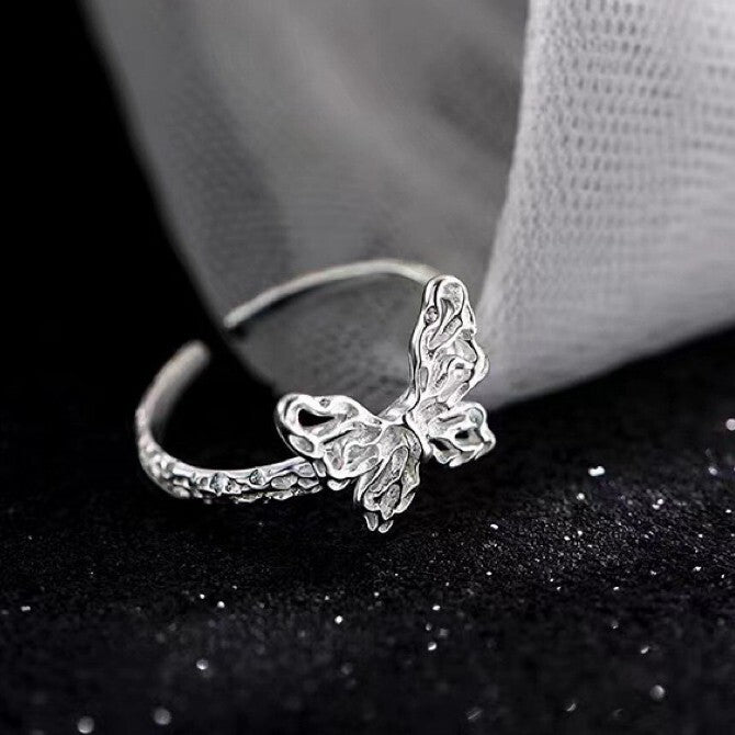925 Sterling Silver Elegant Butterfly Adjustable Ring Women Girls Jewellery Gift