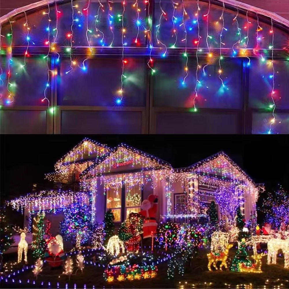 CHRISTMAS LED WHITE SNOWING ICICLE BRIGHT PARTY WEDDING XMAS OUTDOOR LIGHTS
