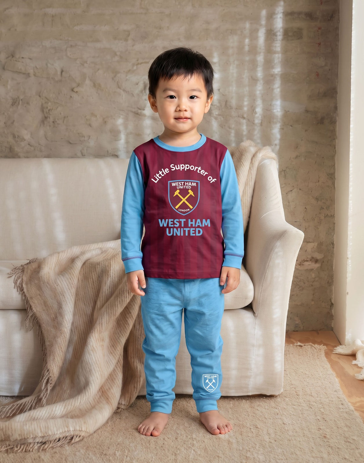 West Ham United Long Sleeve Long Leg Pyjama Set | Boys Claret | Official Merch