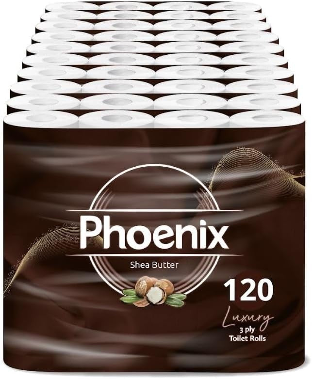 Phoenix Soft Shea Butter Fragranced Luxury Toilet Rolls Bulk Buy - Quilted White