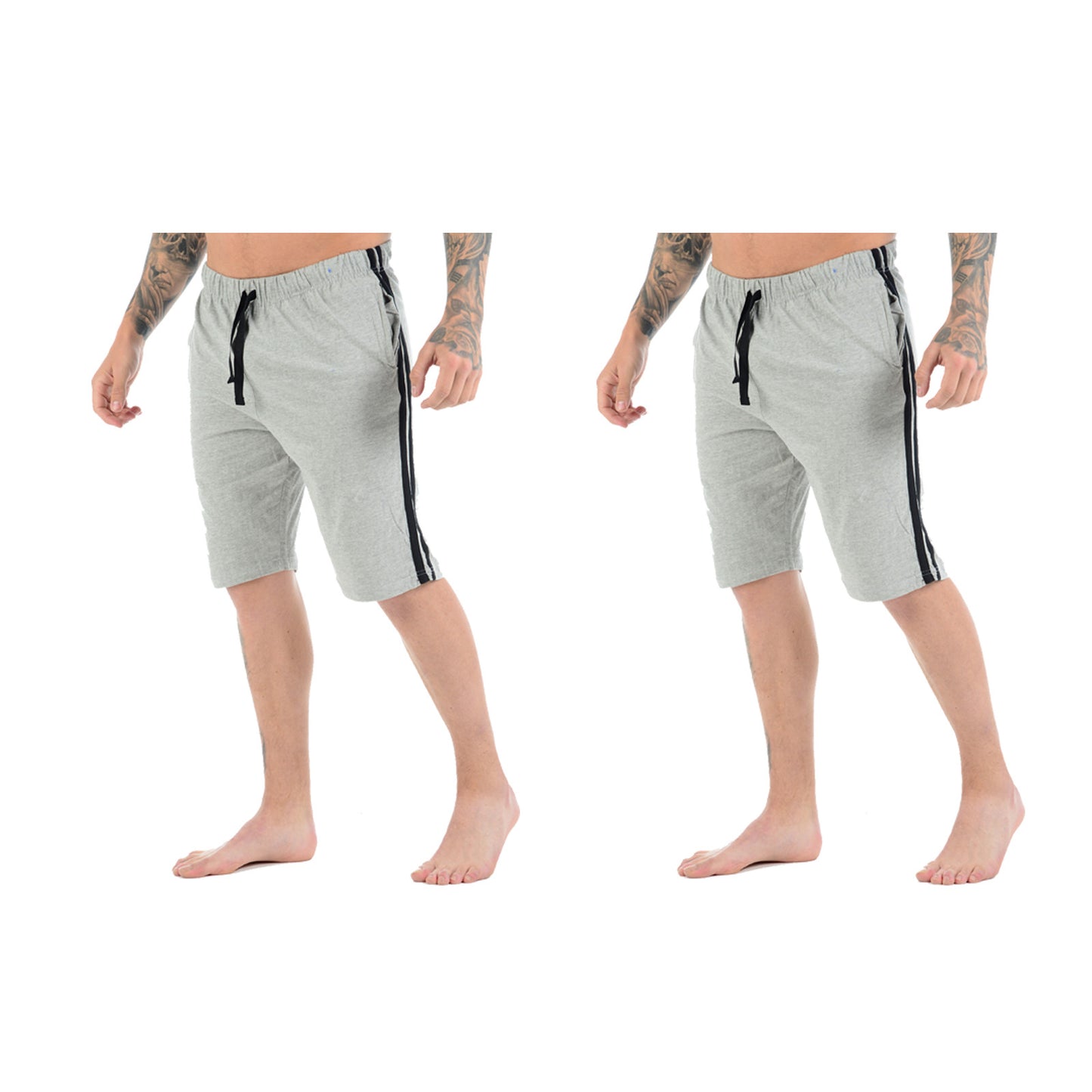 2 PACK MENS LOUNGE SHORTS COTTON PJS NIGHT WEAR CASUAL PYJAMAS SLEEPWEAR BOTTOM