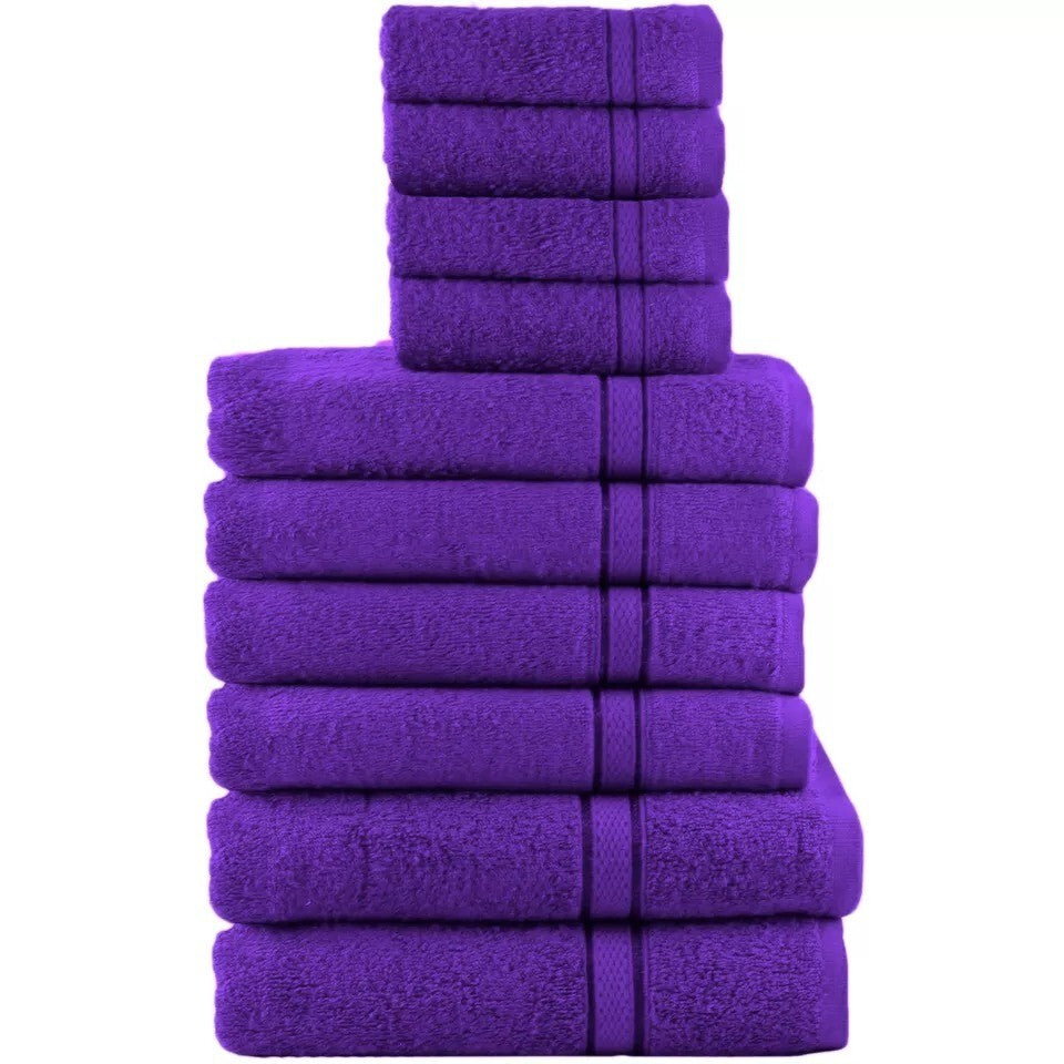 Luxury 100% Egyptian Cotton Towel Set 10 Piece Bale Set Face Hand Bath Towels