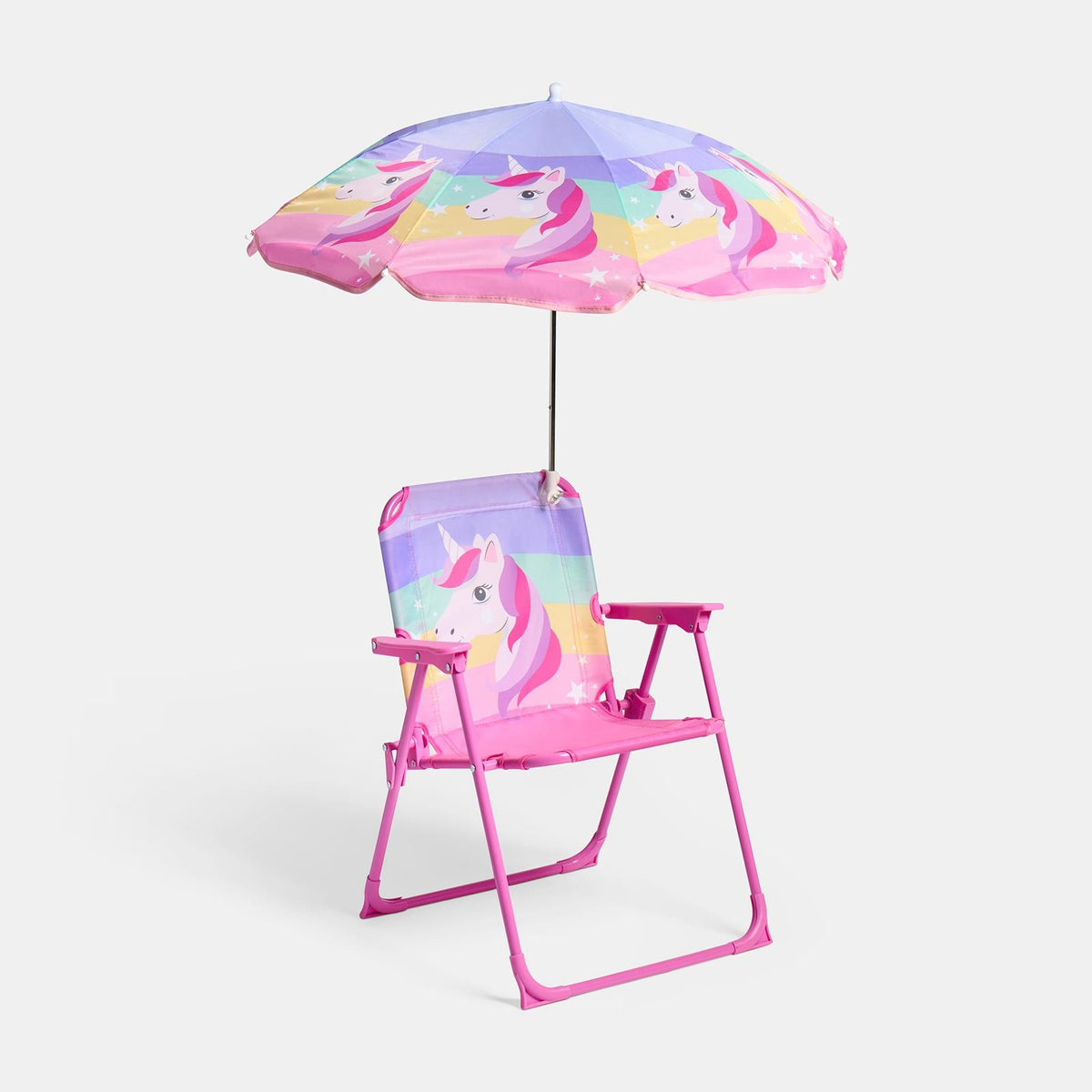 OHS Kids Unicorn Camping Chair Parasol Set Picnic Outdoor Garden Folding Seat