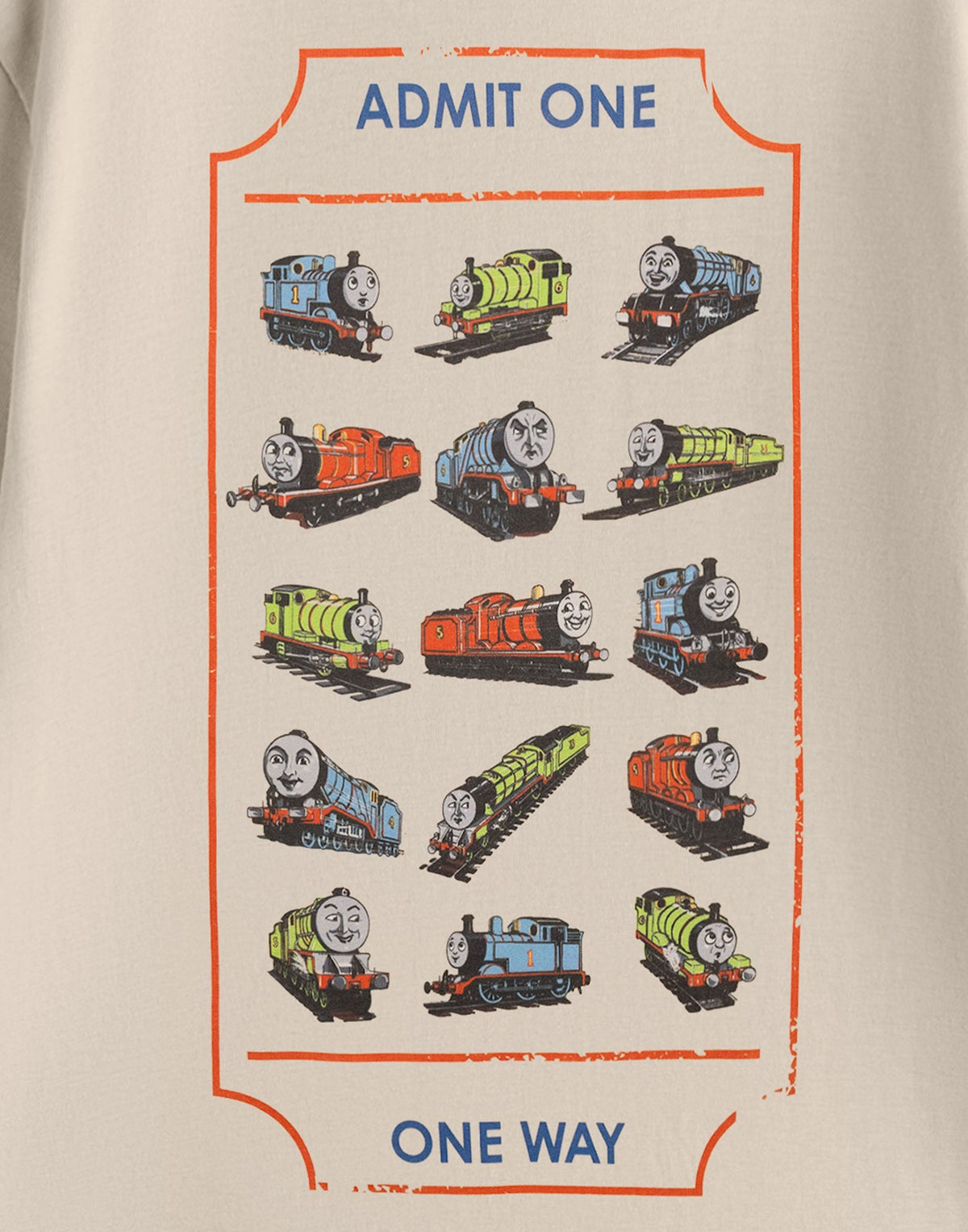 Thomas and Friends Short Sleeved T-Shirt | Unisex Oatmeal | Official Merch