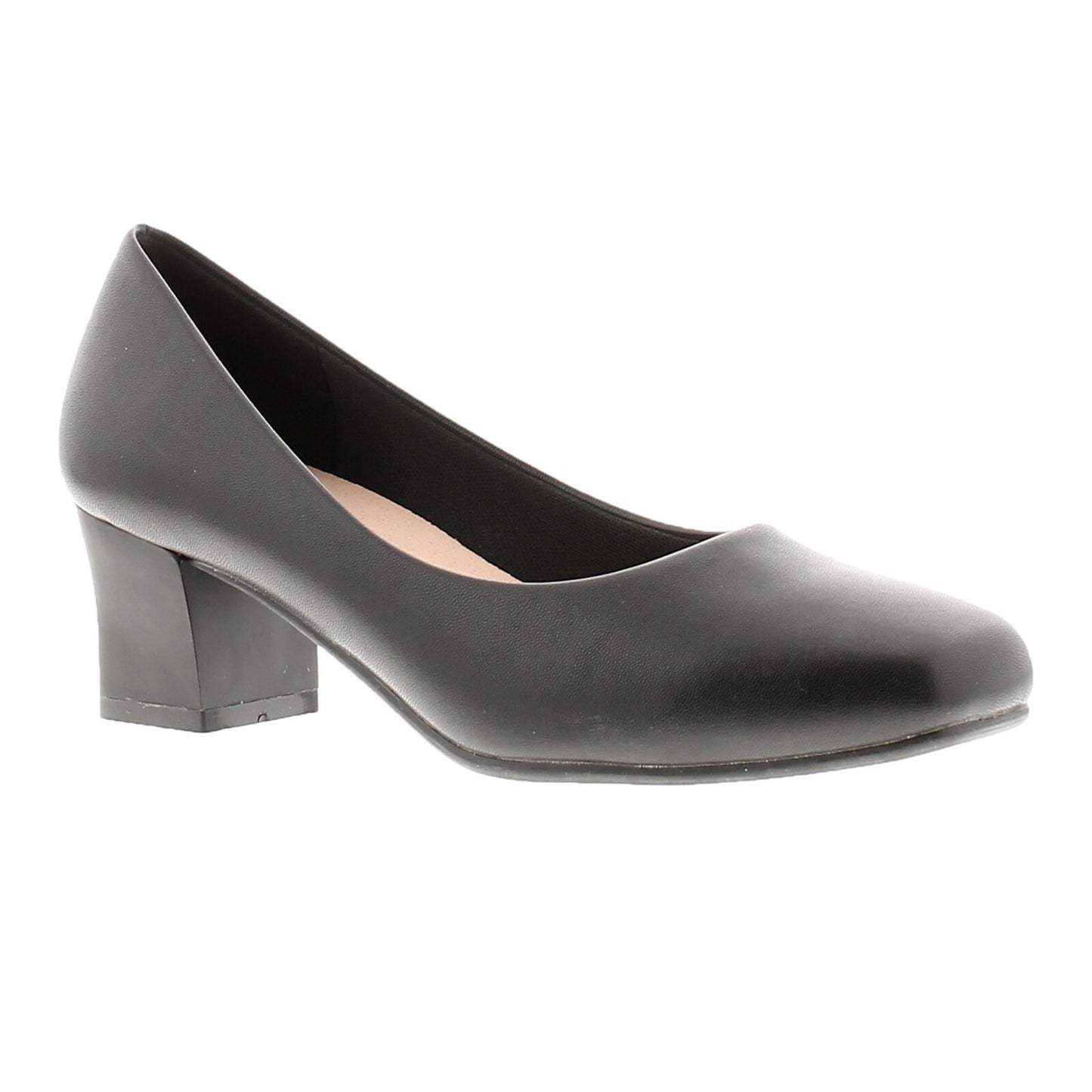Ladies Court Shoes Wide Fit Mid Block Heel Casual Formal Office Work Footwear